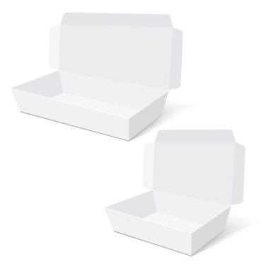 Hediye, yemek ya da mevcut açılan kutusunun boş. Vektör