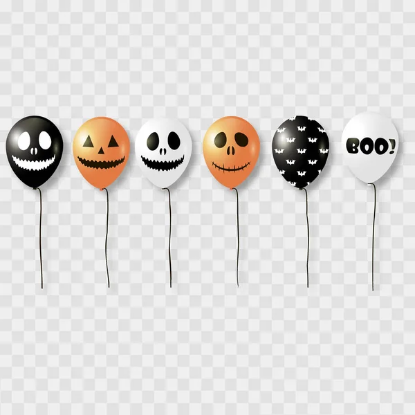 Balon Halloween. Hitam oranye dan warna putih. Vektor . - Stok Vektor