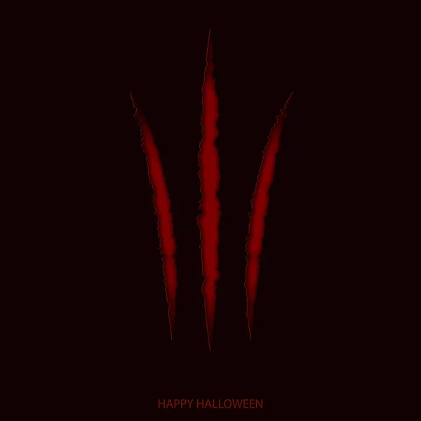 Fond Halloween avec griffe rouge. Vecteur . — Image vectorielle