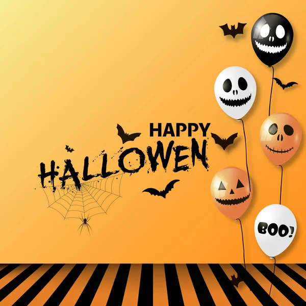 Feliz tarjeta de felicitación de Halloween. Vector . — Archivo Imágenes Vectoriales