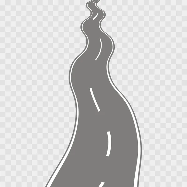 Ilustração vetorial da estrada curva sinuosa — Vetor de Stock