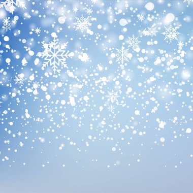 Düşen kar taneleri ile Noel arka plan. Vektör