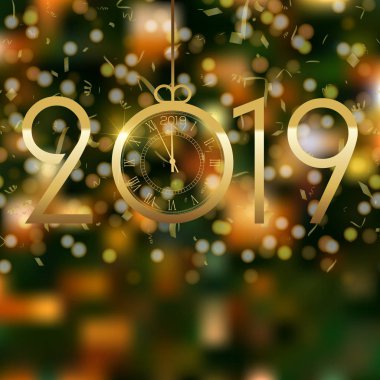 Mutlu yeni yıl veya Noel arka plan altın konfeti ile. Vektör