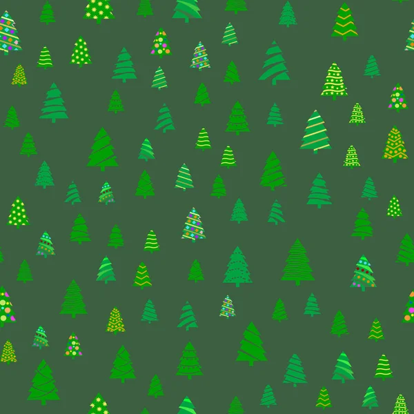 Nahtloses Muster mit Weihnachtsbaum. Vektor — Stockvektor