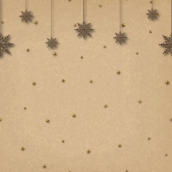 Різдвяний фон з падаючим золотим снігом або сніжинками. Векторні — стоковий вектор