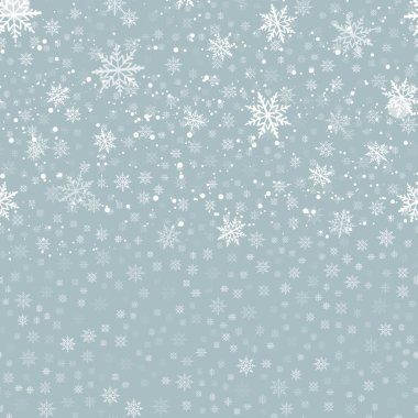 Düşen kar taneleri ile Noel ve mutlu yeni yıl arka plan. Vektör