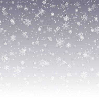 Düşen kar taneleri ile Noel ve mutlu yeni yıl arka plan. Vektör