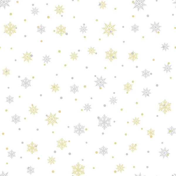 Naadloos patroon met vallende sneeuwvlokken. Vector — Stockvector