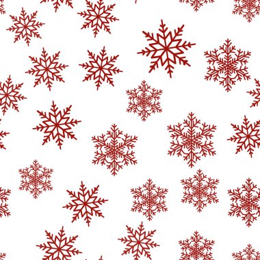 Düşen kar taneleri ile Seamless Noel modeli. Vektör