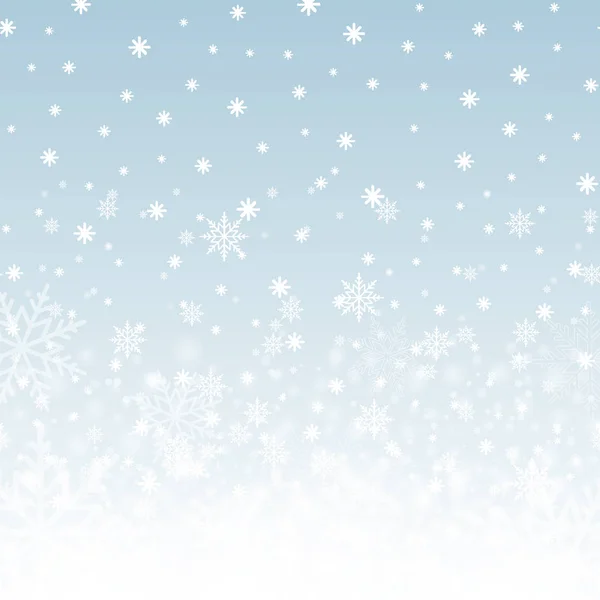 Fondo de Navidad con la caída de copos de nieve. Vector — Archivo Imágenes Vectoriales