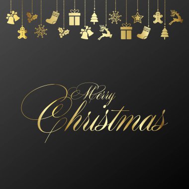 Noel tebrik kartı ile süsler. Vektör