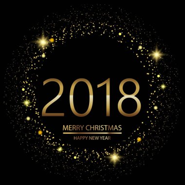 Mutlu yeni yıl arka plan ile parlayan ışıklar 