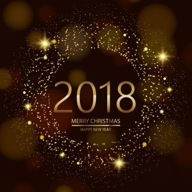 Mutlu yeni yıl arka plan ile parlayan ışıklar 