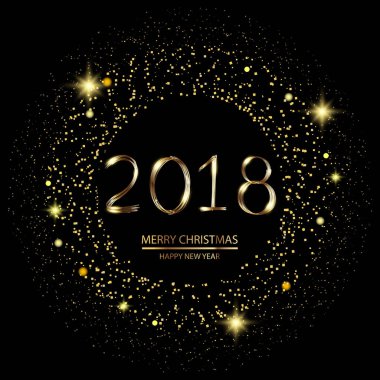 Mutlu yeni yıl arka plan ile parlayan ışıklar 