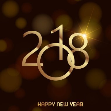 Mutlu yeni yıl arka plan ile altın metin 