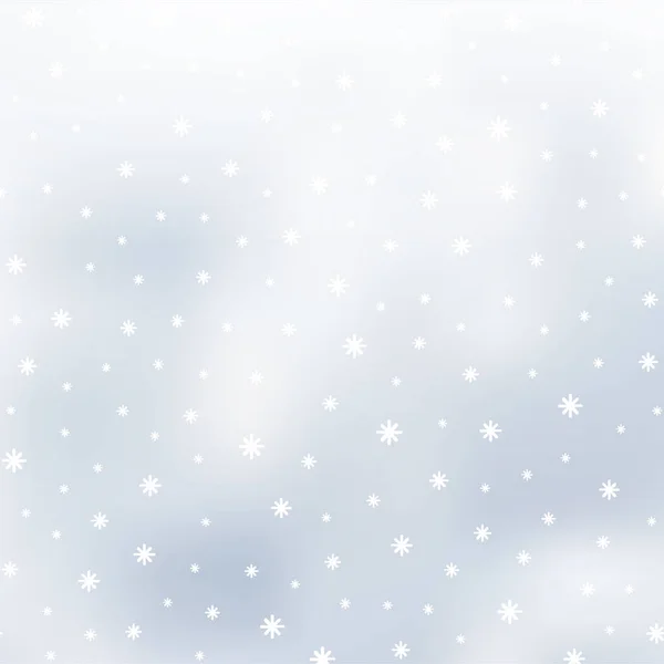 Fondo di Natale con fiocchi di neve che cadono. Vettore — Vettoriale Stock