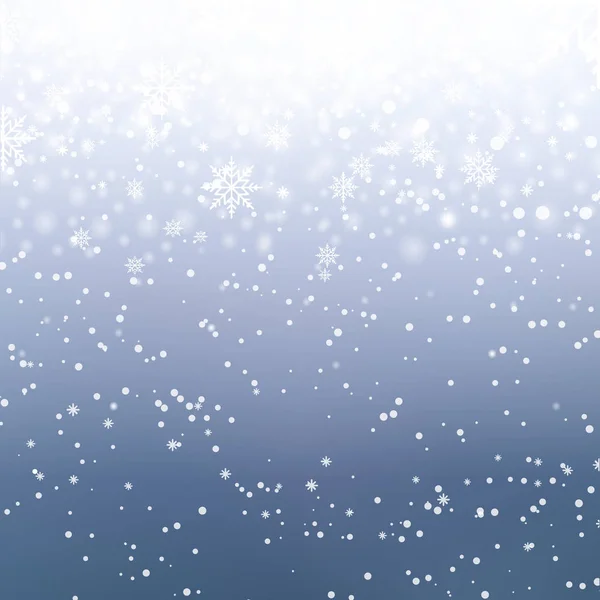Fondo di Natale con fiocchi di neve che cadono. Vettore — Vettoriale Stock