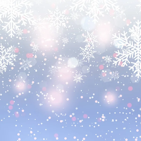 雪と青空とクリスマス背景をぼかし。ベクトル — ストックベクタ