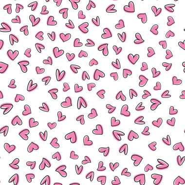 Sevgililer günü için renkli kalpler ile Seamless modeli. Vektör