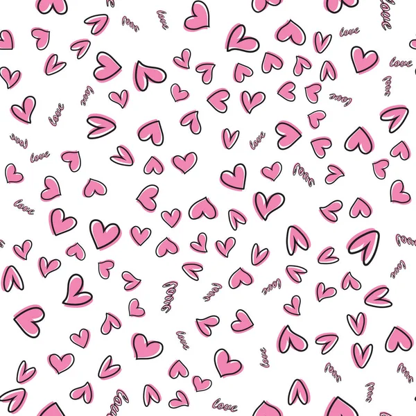 Patrón sin costuras con corazones coloridos para el Día de San Valentín. Vector — Vector de stock