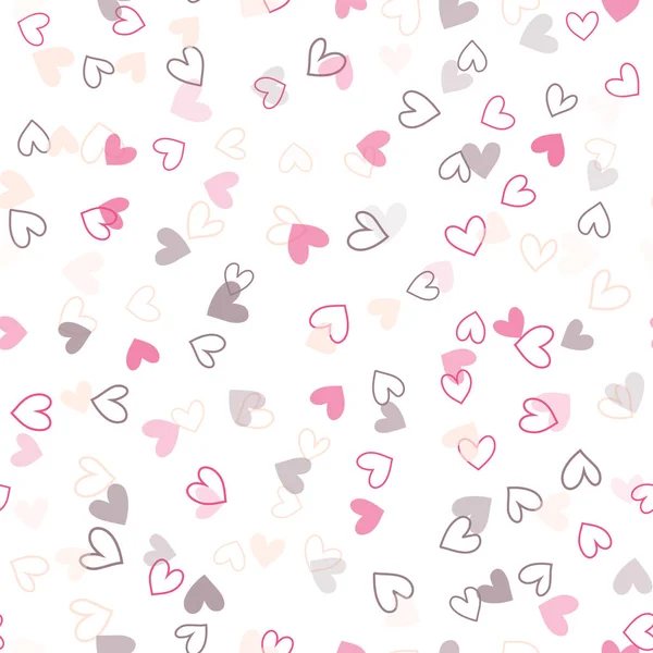 Nahtloses Muster mit bunten Herzen für den Valentinstag. Vektor — Stockvektor