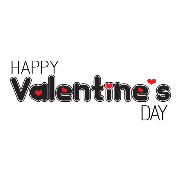 Happy Valentine's day greeting card with handwritten text. Vector — Stock Vector