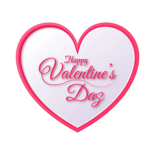 Bonne carte de voeux Saint-Valentin avec coeur rose. Vecteur . — Image vectorielle