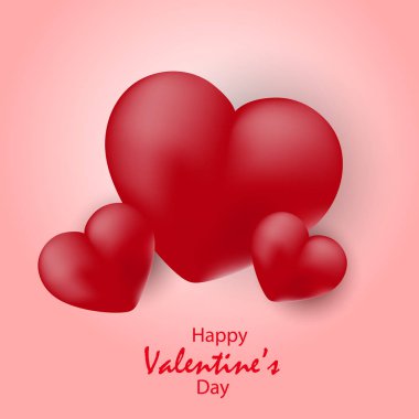 Mutlu sevgililer günü tebrik kartı balon kalp ile. Vektör.