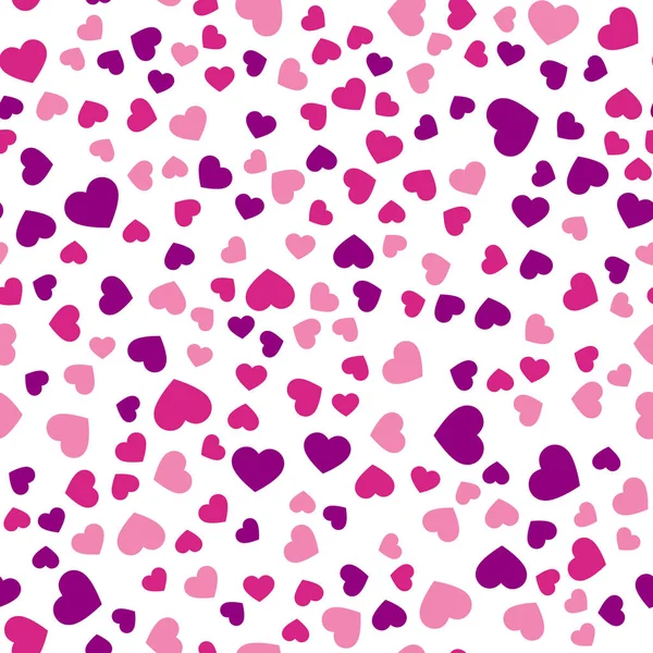 Naadloze patroon met roze harten. Vector — Stockvector