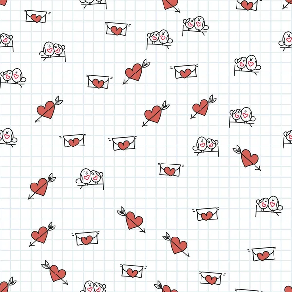 Naadloze patroon voor Happy Valentine's day. Vector — Stockvector
