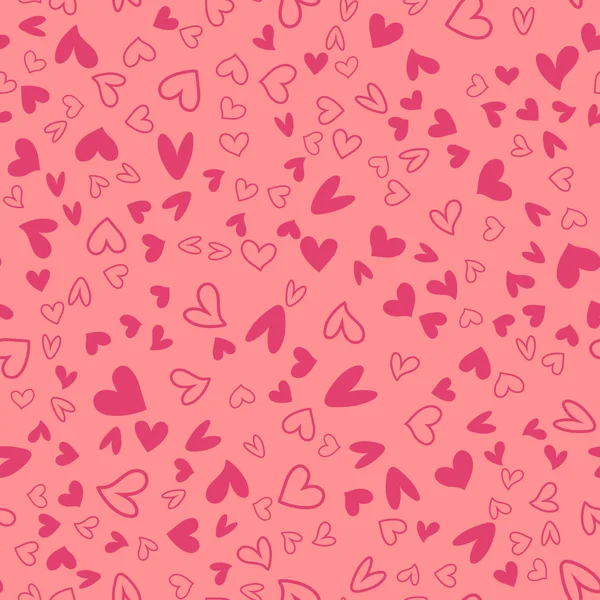 Seamless pattern with hearts for Valentine Day. Vector — Stock Vector