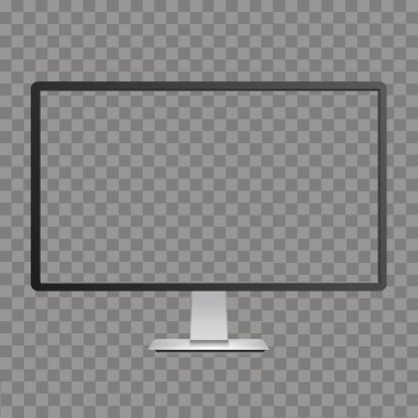 Şeffaf ekran ile gerçekçi eğri Tv İzleyicisi mockup. Vektör