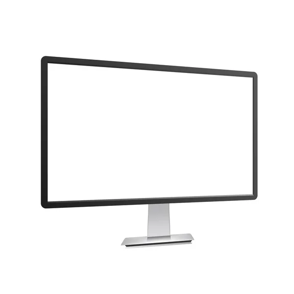Realistyczna makieta monitor Tv na białym tle. Ilustracja wektorowa — Wektor stockowy
