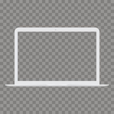 Laptop ile şeffaf perde kadar sahte. Vektör