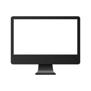 Beyaz ekranlı bilgisayar monitörü. Vektör
