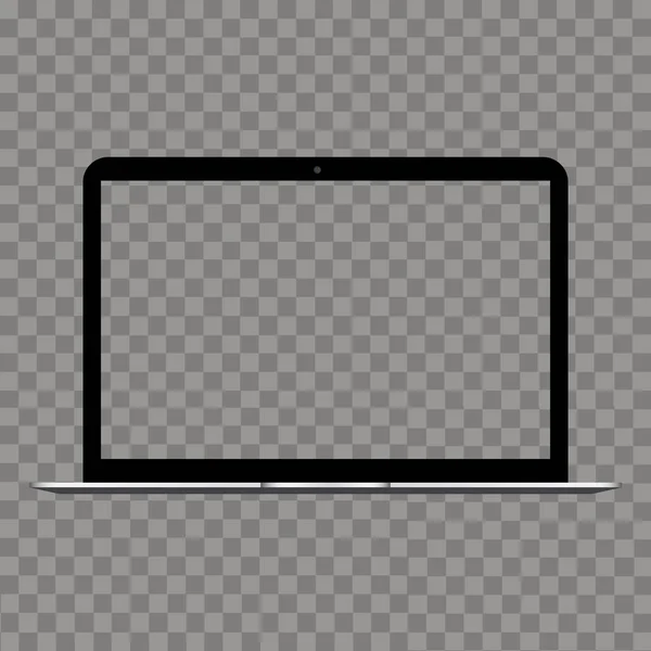 Ноутбук с прозрачным экраном макет. Вектор — стоковый вектор