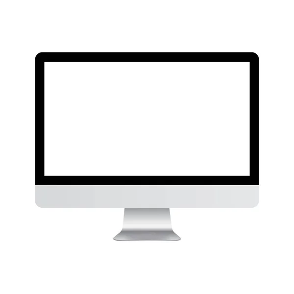 Monitor de computadora con pantalla blanca simulada. Vector — Archivo Imágenes Vectoriales