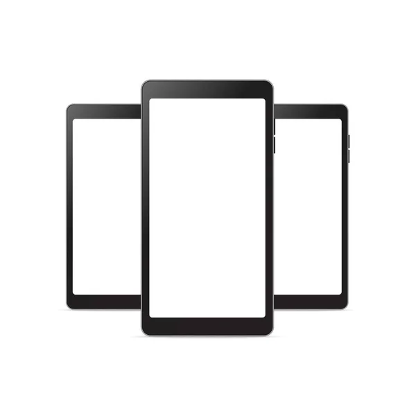 Modèle réaliste de smartphone avec écran blanc. Vecteur — Image vectorielle