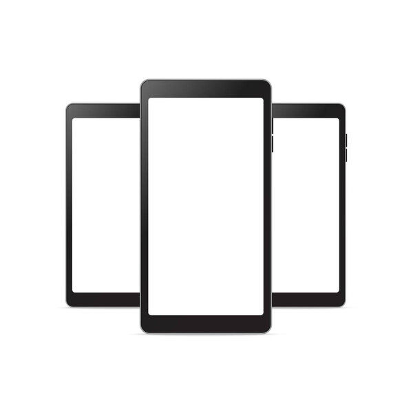 Realistic smartphone mockup with white screen. Vector