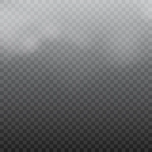 Realistische weiße Wolken oder Nebel auf transparentem Hintergrund. Vektor — Stockvektor
