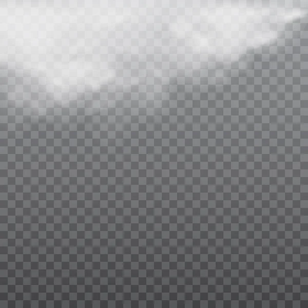 Realistische witte wolken of mist op transparante achtergrond. Vector — Stockvector