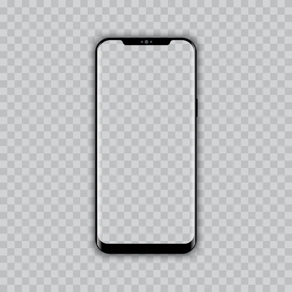 Gerçekçi modern akıllı telefon ile. Şeffaf ekran. Vektör.