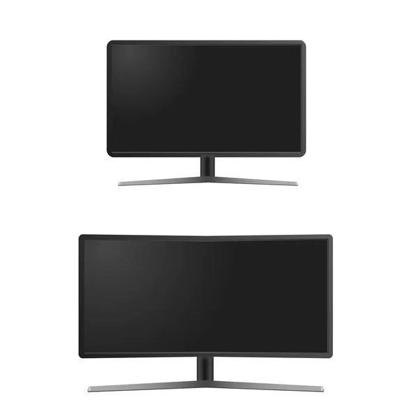 Reális Tv monitor makett elszigetelt. Vektor. — Stock Vector