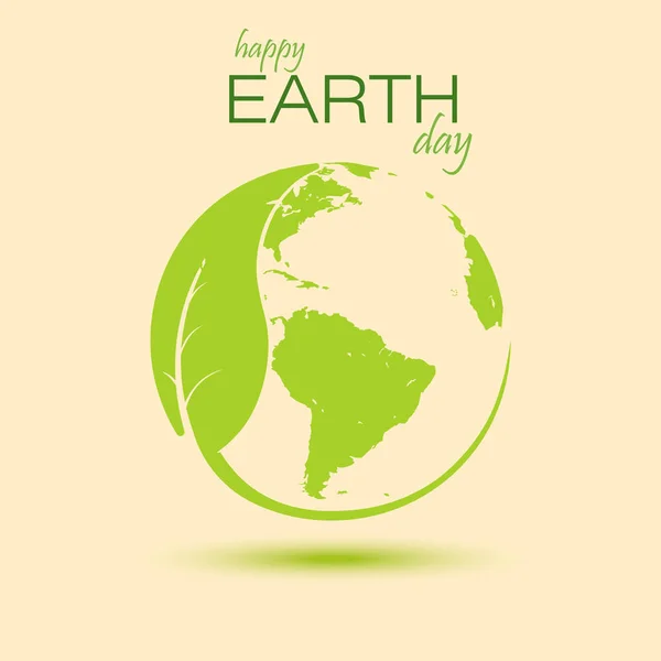 快乐地球日卡与地球和树木。向量 — 图库矢量图片