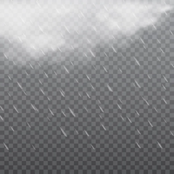 Ομιχλώδης καιρός βροχερός σε διαφανές φόντο. Διάνυσμα — Διανυσματικό Αρχείο