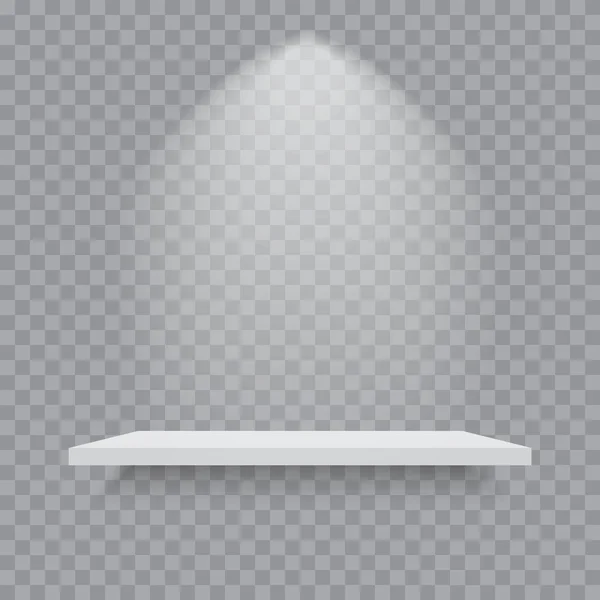 Etagère blanche avec lumière. Vecteur . — Image vectorielle