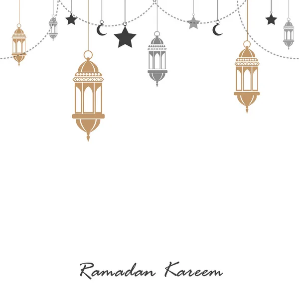 Ramazan Kareem tebrik kartı ile İslam süsler. Vektör