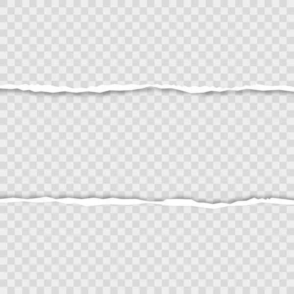 Ripped kuadrat strip kertas abu-abu horizontal untuk teks atau pesan. Vektor - Stok Vektor