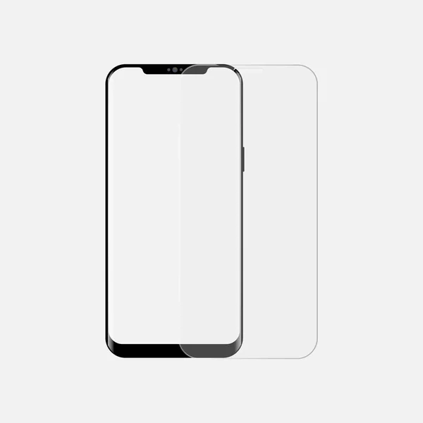 Realistic smartphone screen protector . Vector — Stock Vector