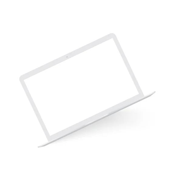 Realistyczny biały laptop makiety. Wektor. — Wektor stockowy